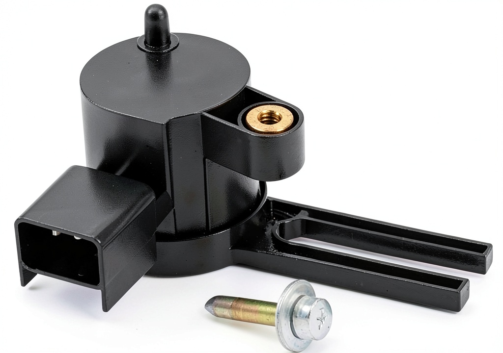 Installing GM Genuine Parts Brake Position Sensor on a wooden workbench