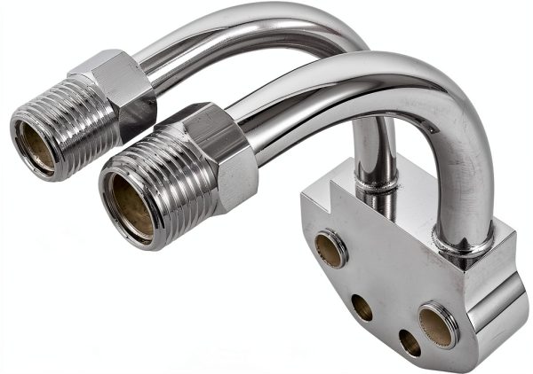 JEGS Aluminum Chrome Plated A/C Manifold-2