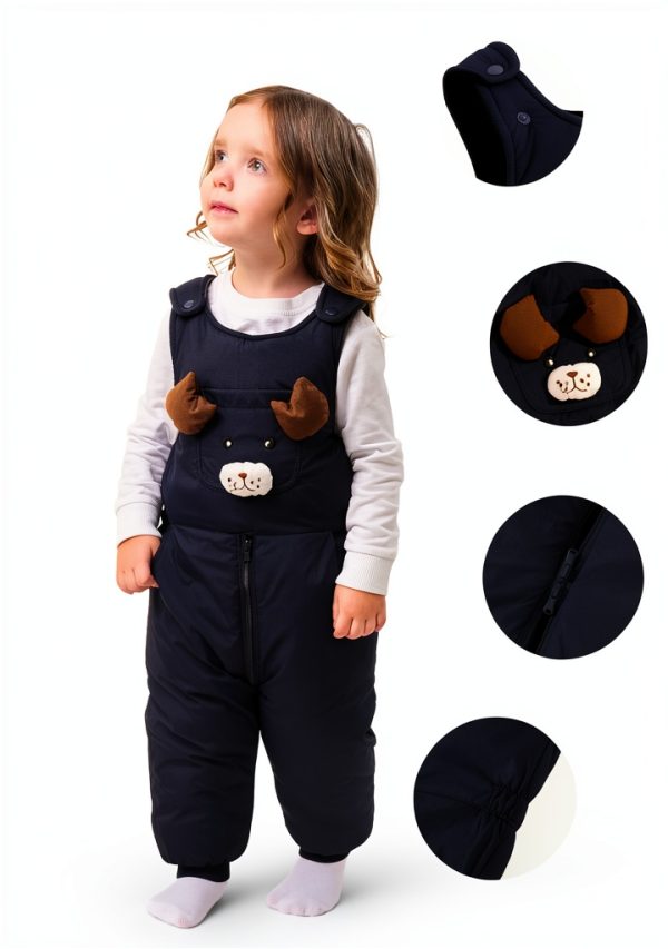 CozyKids Fleece Overalls Warm Adjustable Snowsuit for Babies-3
