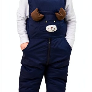 CozyKids Fleece Overalls Warm Adjustable Snowsuit for Babies-0