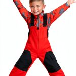Obermeyer Snow Bib Pants Boys Red Size 1 Polyester Fleece Waist-0