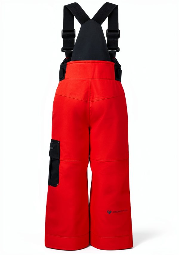 Obermeyer Snow Bib Pants Boys Red Size 1 Polyester Fleece Waist-5