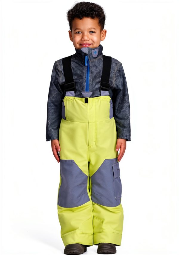 Obermeyer Boys Snow Bib Pants 65037 Yellow Chameleon Size 4-0