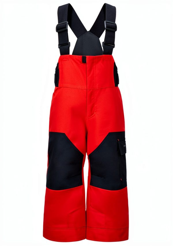 Obermeyer Snow Bib Pants Boys Red Size 1 Polyester Fleece Waist-3