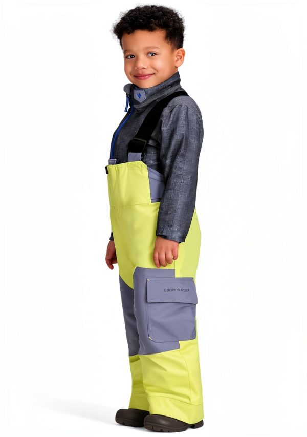 Obermeyer Boys Snow Bib Pants 65037 Yellow Chameleon Size 4-1