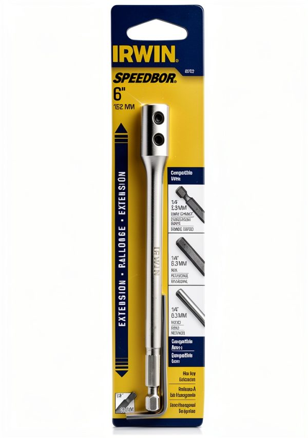 Irwin 6" Extension Bit - Blend Material, Powder Coated, Multi-Size-1