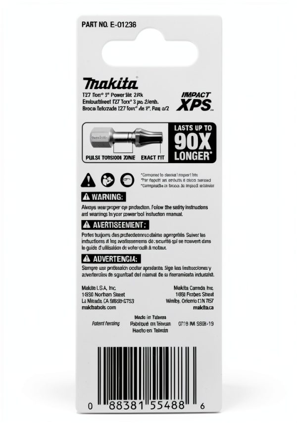 Makita E-01236 Impact XPS™ T27 Torx 3" Power Bit, 2/pk-2