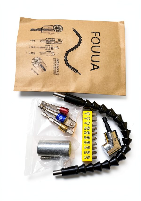 Flexible Drill Bit Extension and Universal Socket Wrench Tool Set, 105° Right Angle Drill Attachment, 1/4 3/8 1/2" Universal Socket Adapter Set, Screwdriver Bit Kit-6