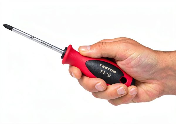 TEKTON #3 Phillips Screwdriver 4 in Shank Soft Grip Red Hand Tool-1