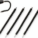 FOUUAAOOU Flexible Drill Bit Extension 4 Pack 11.6in Black Bendable-0