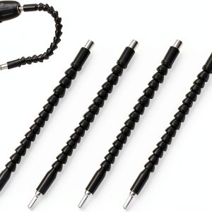 FOUUAAOOU Flexible Drill Bit Extension 4 Pack 11.6in Black Bendable-0