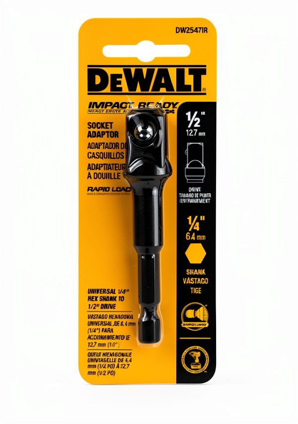 DEWALT Impact Socket Adapter 1/4-in to 1/2-in Hex Shank DW2547IR-6