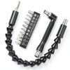 Flexible Drill Bit Extension, 11.6 Inch Super Bit Screwdriver Kit, Manual 90 Right Angle Drill Attachment, 1/4 Flexible for Drill, Screwdriver Bit Set-0