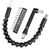 Flexible Drill Bit Extension, 11.6 Inch Super Bit Screwdriver Kit, Manual 90 Right Angle Drill Attachment, 1/4 Flexible for Drill, Screwdriver Bit Set-4