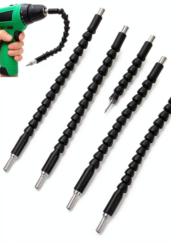 FOUUAAOOU Flexible Drill Bit Extension 4 Pack 11.6in Black Bendable-6