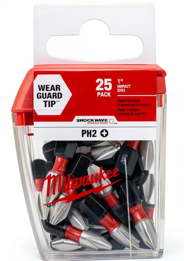 Milwaukee Shockwave Impact Duty Bit #2 Phillips OAL 1" 25 Count-0