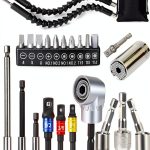 FAWAIKTU Flexible Drill Bit Extension Set 24pcs 105 Angle Black-0