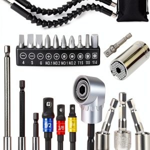 FAWAIKTU Flexible Drill Bit Extension Set 24pcs 105 Angle Black-0