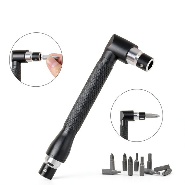 Flexible Drill Bit Extension, 11.6 Inch Super Bit Screwdriver Kit, Manual 90 Right Angle Drill Attachment, 1/4 Flexible for Drill, Screwdriver Bit Set-2