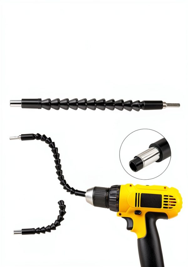 Flexible Drill Bit Extension, 11.6 Inch Super Bit Screwdriver Kit, Manual 90 Right Angle Drill Attachment, 1/4 Flexible for Drill, Screwdriver Bit Set-1
